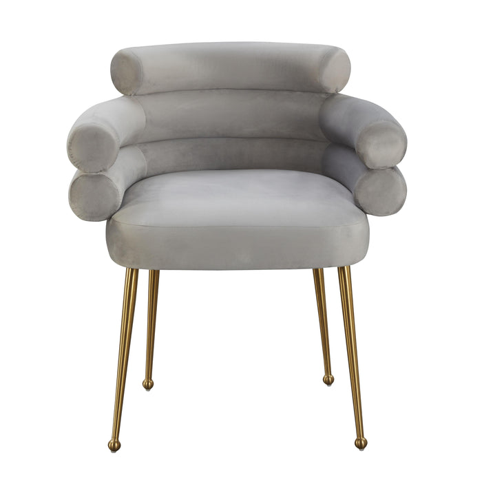 Dente Grey Velvet Dining Chair - UK - Home And Beyond