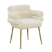 Dente Cream Faux Sheepskin Dining Chair - UK - Home And Beyond