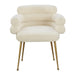 Dente Cream Faux Sheepskin Dining Chair - UK - Home And Beyond