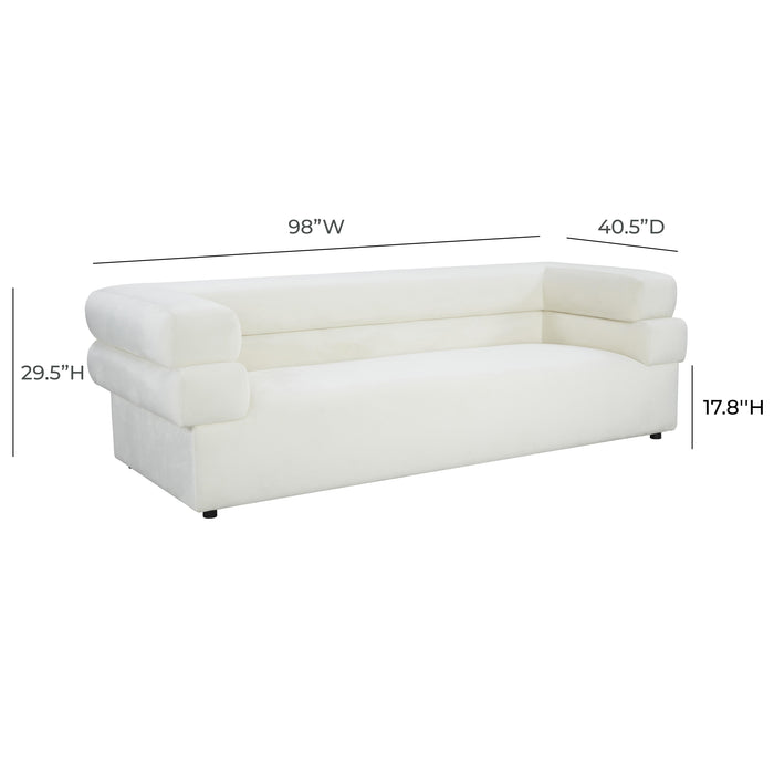 Elsa Cream Velvet Sofa - UK - Home And Beyond