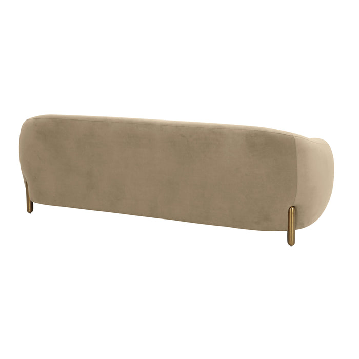 Lina Cafe Au Lait Brown Velvet Sofa - UK - Home And Beyond