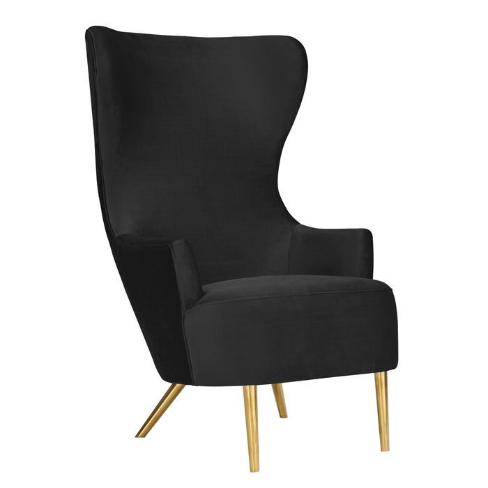 Julia Black Velvet Wingback Chair - UK - Home And Beyond