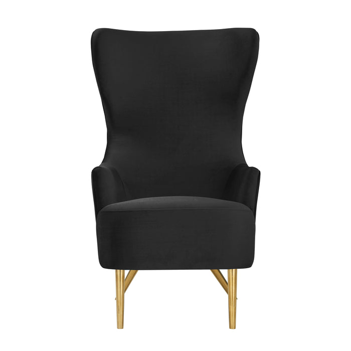 Julia Black Velvet Wingback Chair - UK - Home And Beyond