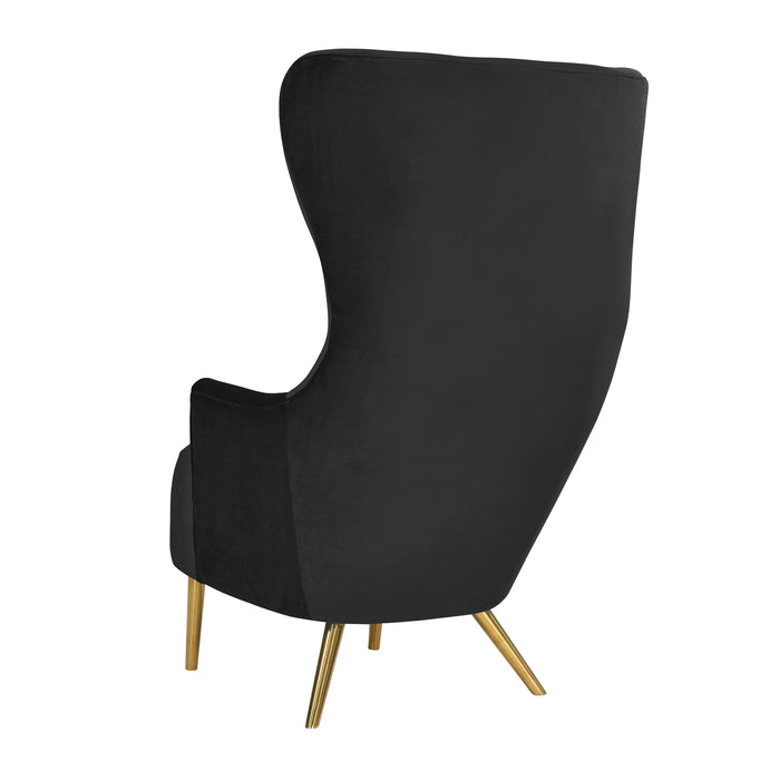 Julia Black Velvet Wingback Chair - UK - Home And Beyond