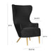 Julia Black Velvet Wingback Chair - UK - Home And Beyond