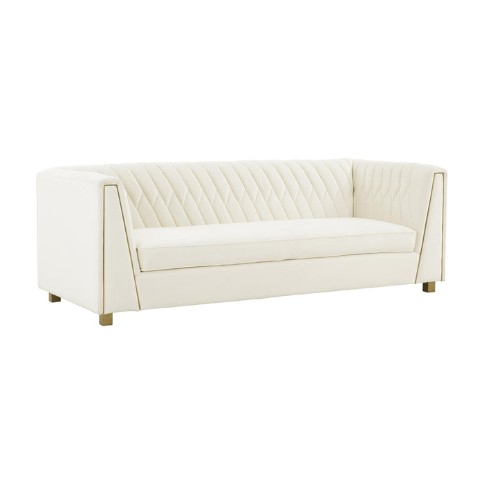 Wafa Cream Velvet Sofa - UK - Home And Beyond