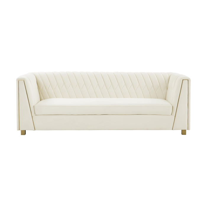 Wafa Cream Velvet Sofa - UK - Home And Beyond