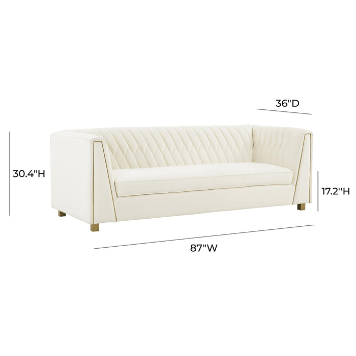 Wafa Cream Velvet Sofa - UK - Home And Beyond