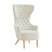 Jezebel Cream Velvet Wingback Chair - UK - Home And Beyond
