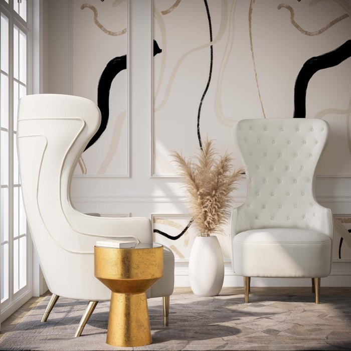 Jezebel Cream Velvet Wingback Chair - UK - Home And Beyond