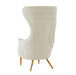Jezebel Cream Velvet Wingback Chair - UK - Home And Beyond