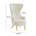 Jezebel Cream Velvet Wingback Chair - UK - Home And Beyond