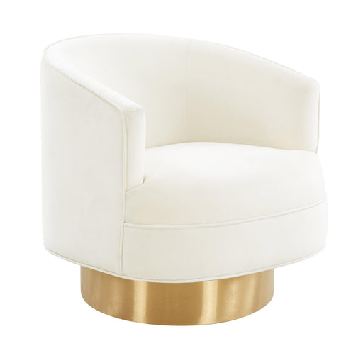 Stella Cream Velvet Swivel Chair - UK - Home And Beyond