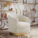 Stella Cream Velvet Swivel Chair - UK - Home And Beyond