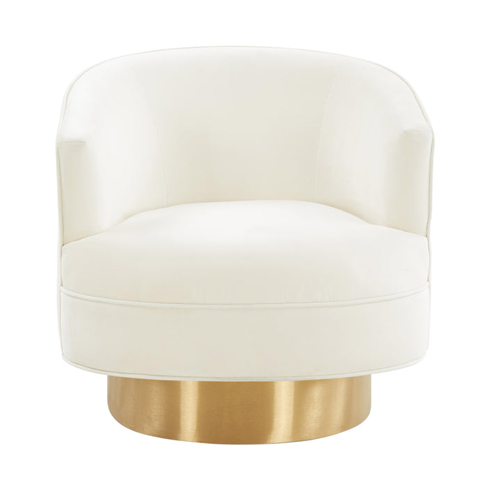 Stella Cream Velvet Swivel Chair - UK - Home And Beyond