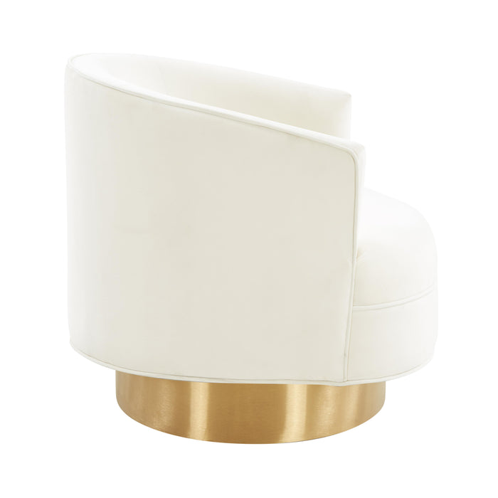 Stella Cream Velvet Swivel Chair - UK - Home And Beyond