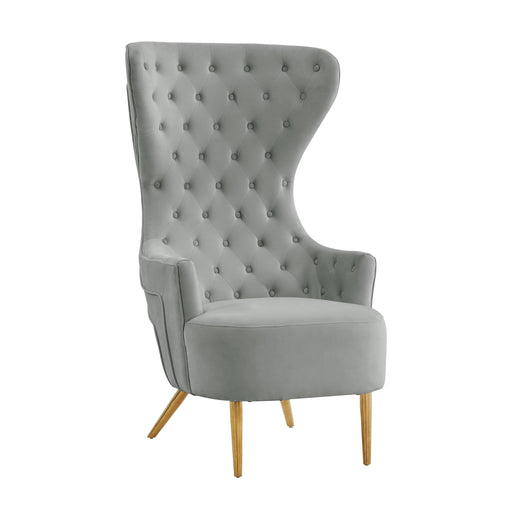 Jezebel Grey Velvet Wingback Chair - UK - Home And Beyond