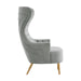 Jezebel Grey Velvet Wingback Chair - UK - Home And Beyond