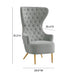 Jezebel Grey Velvet Wingback Chair - UK - Home And Beyond