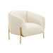 Kandra Cream Velvet Accent Chair - UK - Home And Beyond