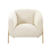 Kandra Cream Velvet Accent Chair - UK - Home And Beyond
