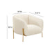 Kandra Cream Velvet Accent Chair - UK - Home And Beyond
