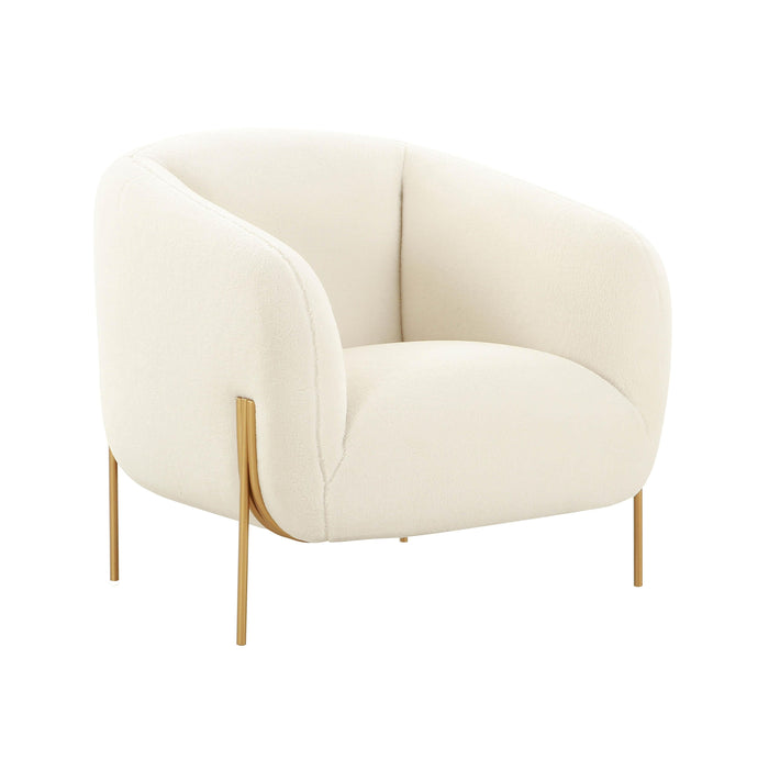 Kandra Cream Performance Vegan Shearling Accent Chair