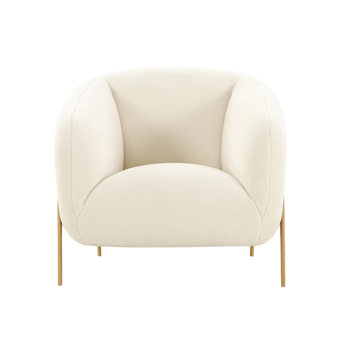 Kandra Cream Performance Vegan Shearling Accent Chair