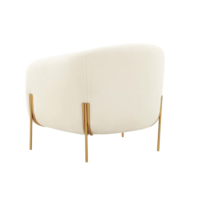 Kandra Cream Performance Vegan Shearling Accent Chair