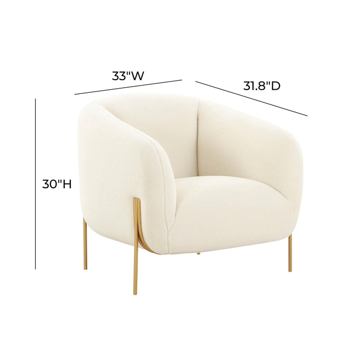 Kandra Cream Performance Vegan Shearling Accent Chair