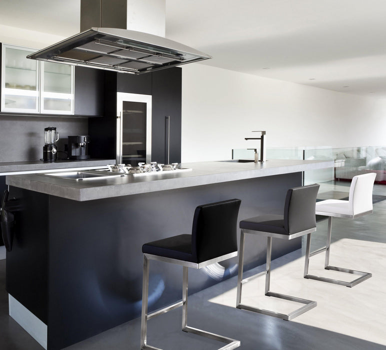 Parma Black Stainless Steel Counter Stool - Set of 2 - UK - Home And Beyond