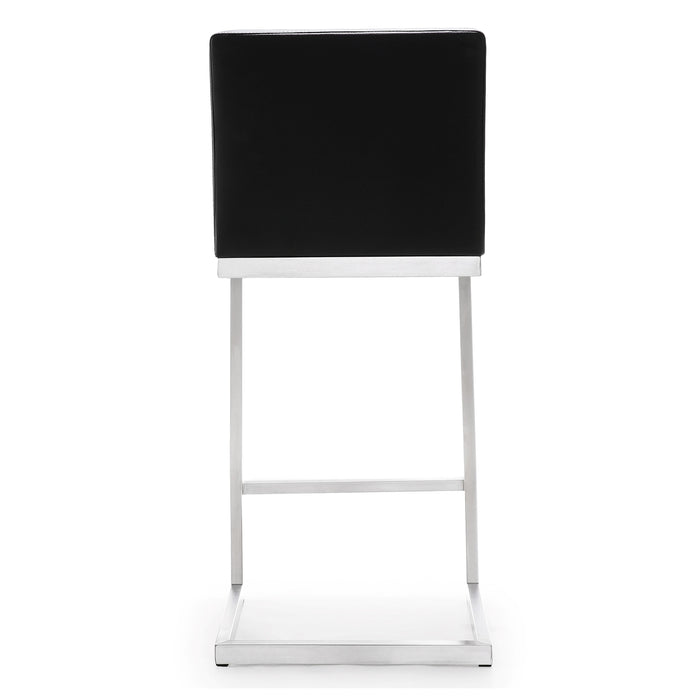 Parma Black Stainless Steel Counter Stool - Set of 2 - UK - Home And Beyond