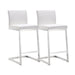 Parma White Stainless Steel Counter Stool - Set of 2 - UK - Home And Beyond