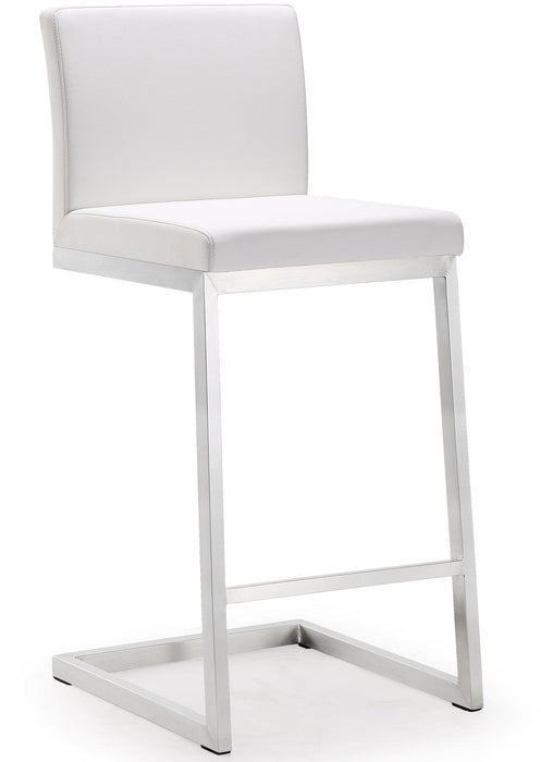 Parma White Stainless Steel Counter Stool - Set of 2 - UK - Home And Beyond