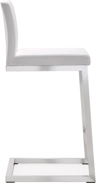 Parma White Stainless Steel Counter Stool - Set of 2 - UK - Home And Beyond