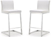 Parma White Stainless Steel Counter Stool - Set of 2 - UK - Home And Beyond