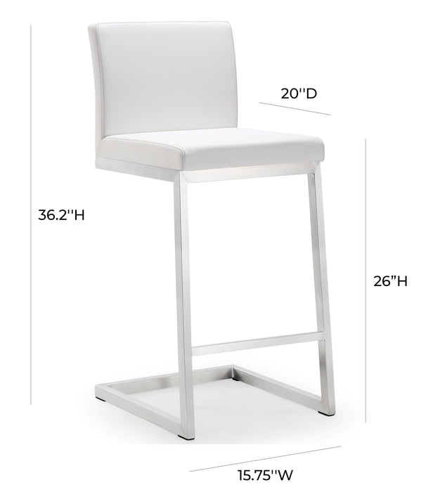 Parma White Stainless Steel Counter Stool - Set of 2 - UK - Home And Beyond
