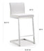 Parma White Stainless Steel Counter Stool - Set of 2 - UK - Home And Beyond