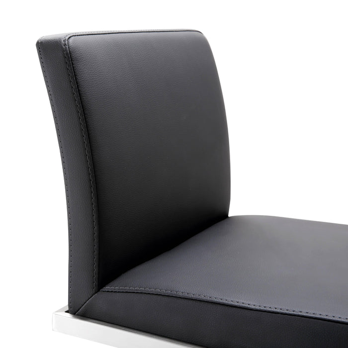 Amalfi Black Vegan Leather Adjustable Stool - UK - Home And Beyond