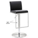 Amalfi Black Vegan Leather Adjustable Stool - UK - Home And Beyond