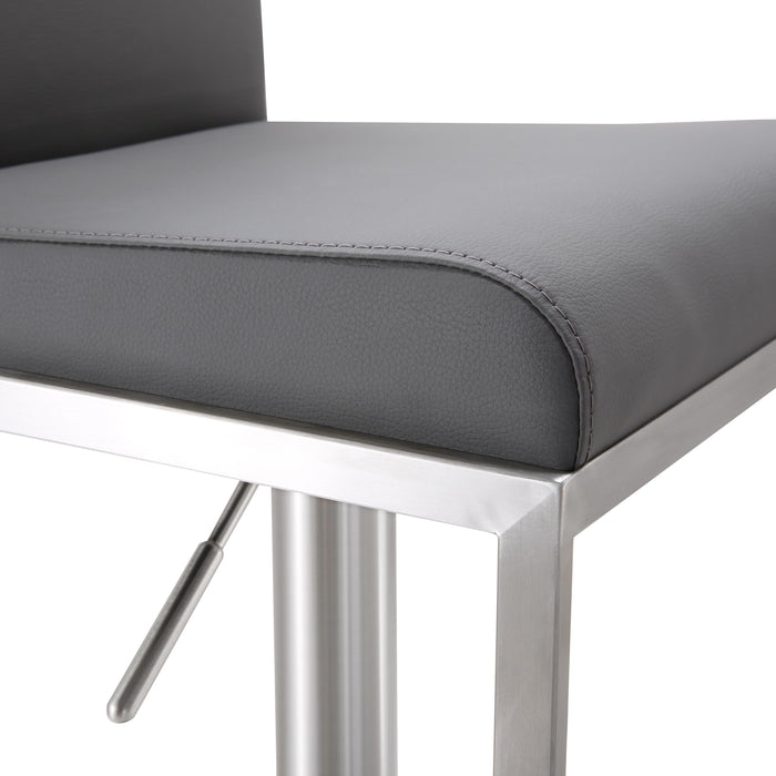 Amalfi Grey Vegan Leather Adjustable Stool - UK - Home And Beyond