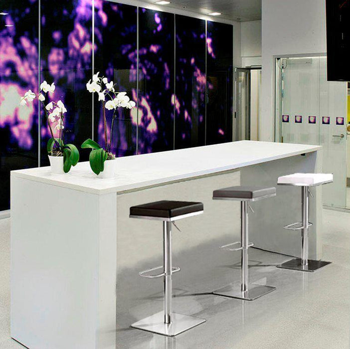 Bari Grey Stainless Steel Adjustable Barstool - Home And Beyond