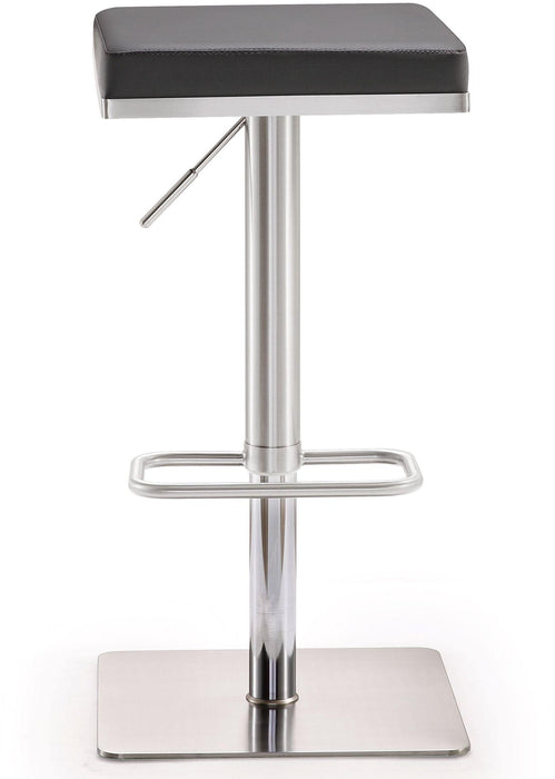 Bari Grey Stainless Steel Adjustable Barstool - Home And Beyond