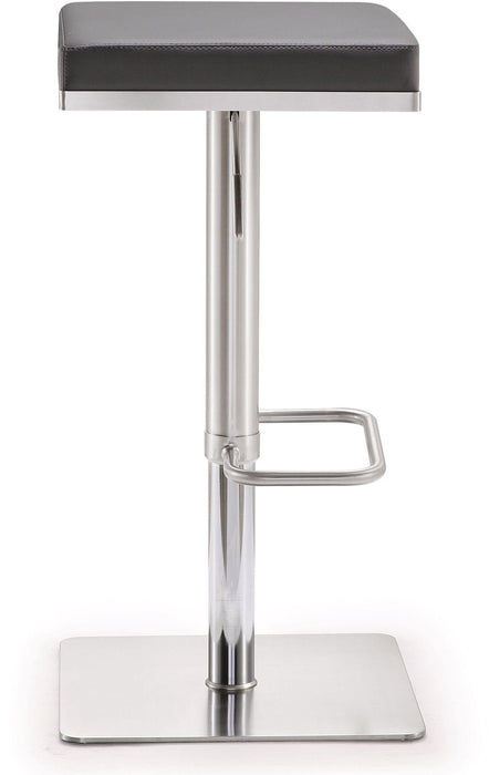 Bari Grey Stainless Steel Adjustable Barstool - Home And Beyond