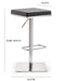 Bari Grey Stainless Steel Adjustable Barstool - Home And Beyond