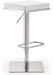 Bari White Performance Vegan Leather and Stainless Steel Adjustable Barstool - Home And Beyond
