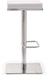 Bari White Performance Vegan Leather and Stainless Steel Adjustable Barstool - Home And Beyond