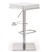Bari White Performance Vegan Leather and Stainless Steel Adjustable Barstool - Home And Beyond