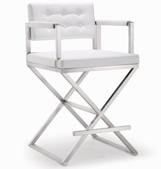 Director White Stainless Steel Counter Stool image