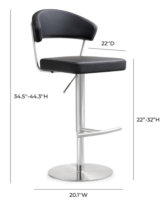 Cosmo Black Stainless Steel Barstool - UK - Home And Beyond